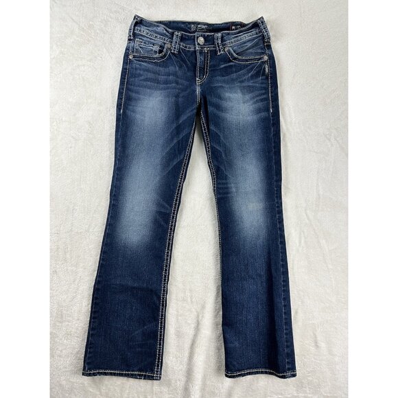 Silver Jeans Suki Bootcut Women’s Size 30 X 31 Mid Slim Boot Blue Fluid Denim - Picture 1 of 9